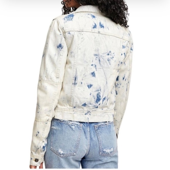 Free People Rumors Denim Jacket Jones Tie Dye Women's Small - Picture 7 of 7